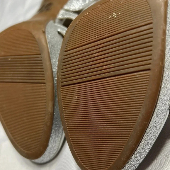 NATURALIZER heel shoes women sz 6.5 .silver glitter platform,strappy,cut outs - Picture 6 of 15